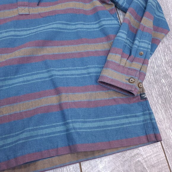 Toad & Co Hoodie Mens Medium Blue Barrel House Pullover Button Up Jacket - Picture 4 of 8